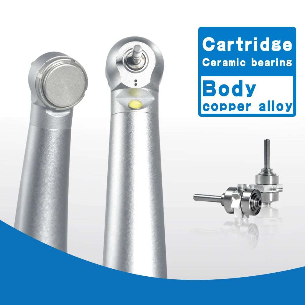 Exp LED Self-Lighting Dental High Speed Handpiece Mini Head Children's Turbine 2/4 Hole Ceramic Ball Bearing Dental Tool