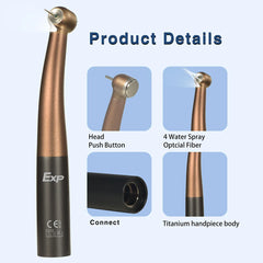 Exp Titanium Alloy Dental Handpiece Optical Fiber Torque Head Air Turbine Ceramic Bearing KaVo 2/4/6 Hole Connector Dentist Tool