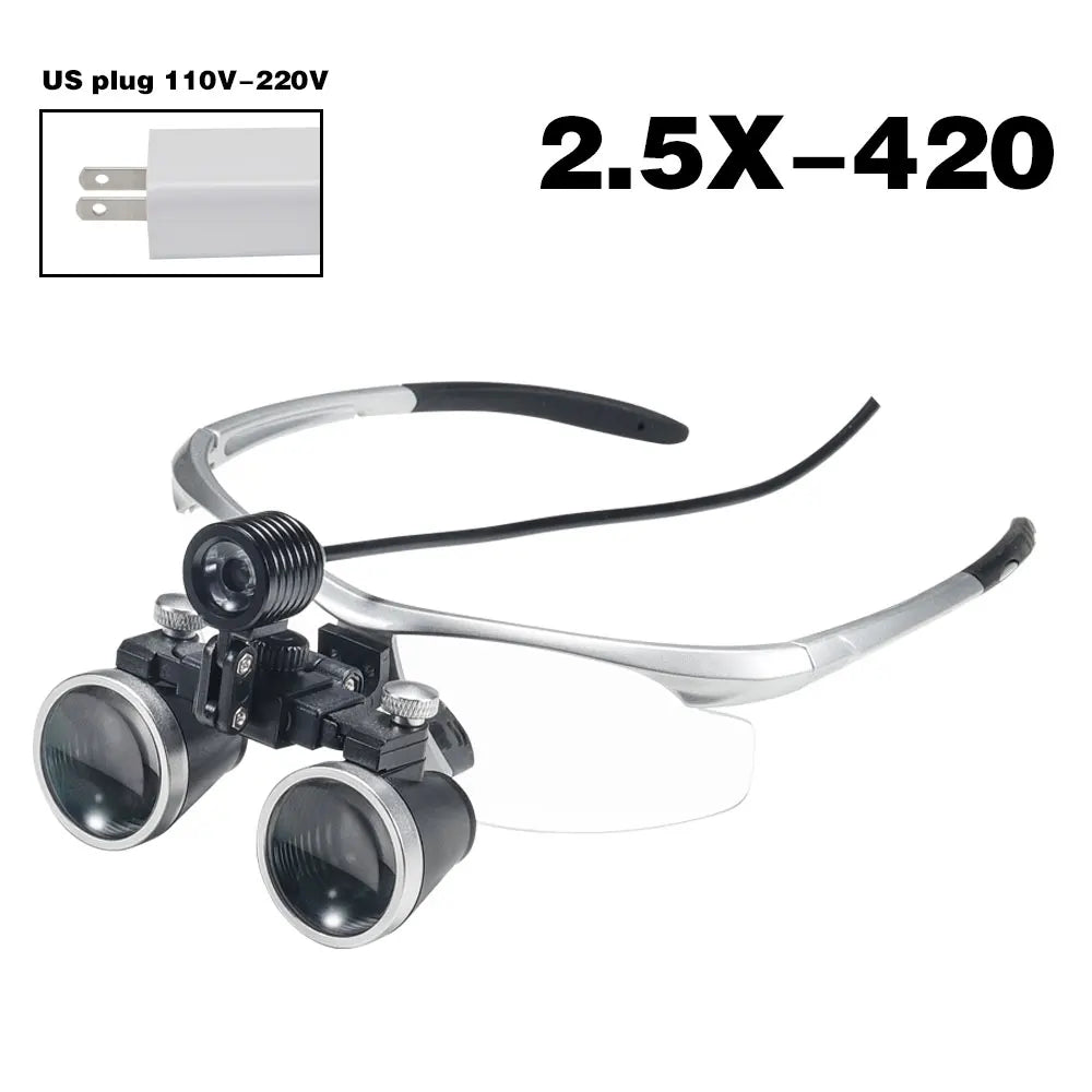 Exp Dental 2.5X 3.5X Magnifying Glass with LED Light Glasses Surgical Magnifying Glass Dental Medical Magnifying Glass