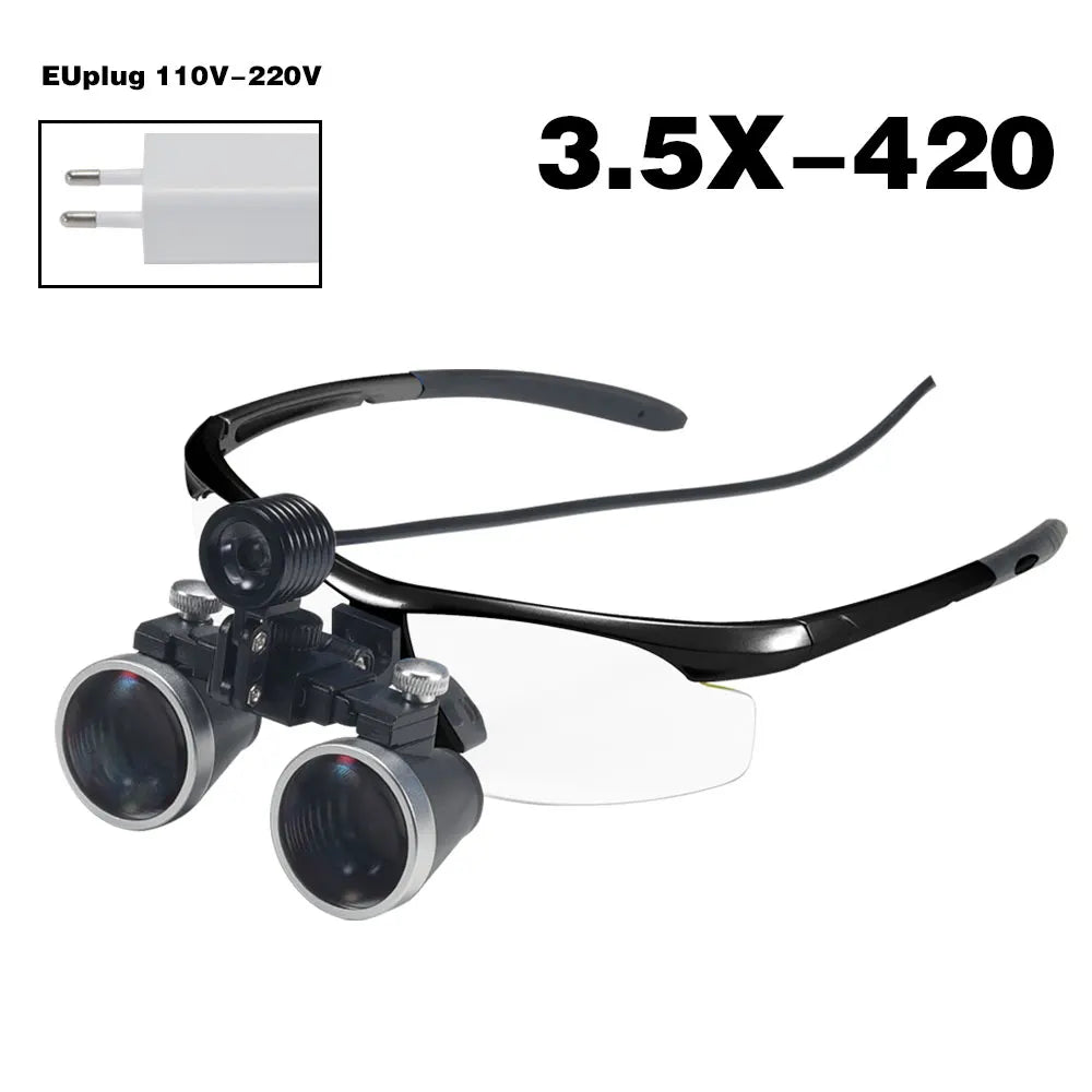 Exp Dental 2.5X 3.5X Magnifying Glass with LED Light Glasses Surgical Magnifying Glass Dental Medical Magnifying Glass