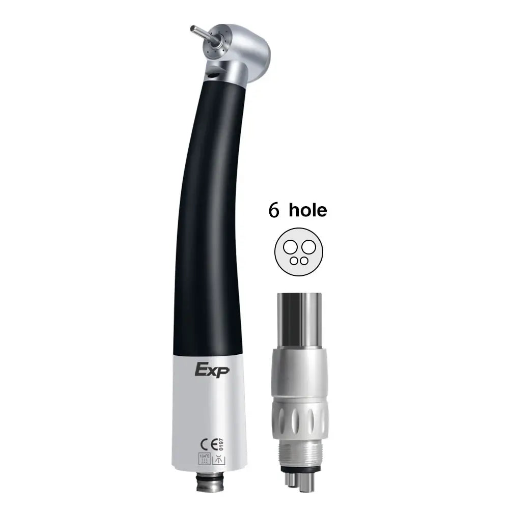 Exp Dental Fiber Optic Handpiece Torque Head Air Turbine Ceramic Bearing Dentist Tool Compatible with NSK 2/4 Hole Connectors