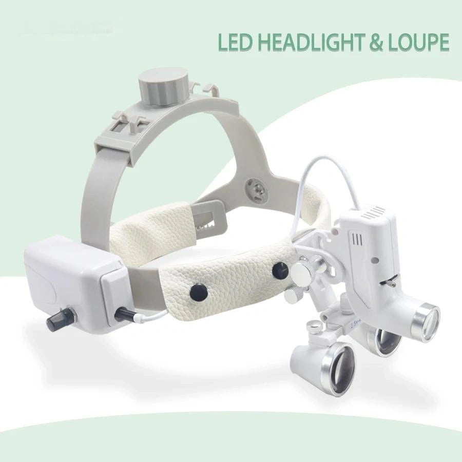 LED Dental LED Light Lamp Binocular Loupes Brightness Spot Adjustable Dental Lab 5W Headlamp for Surgical Headlight 2.5X 3.5X