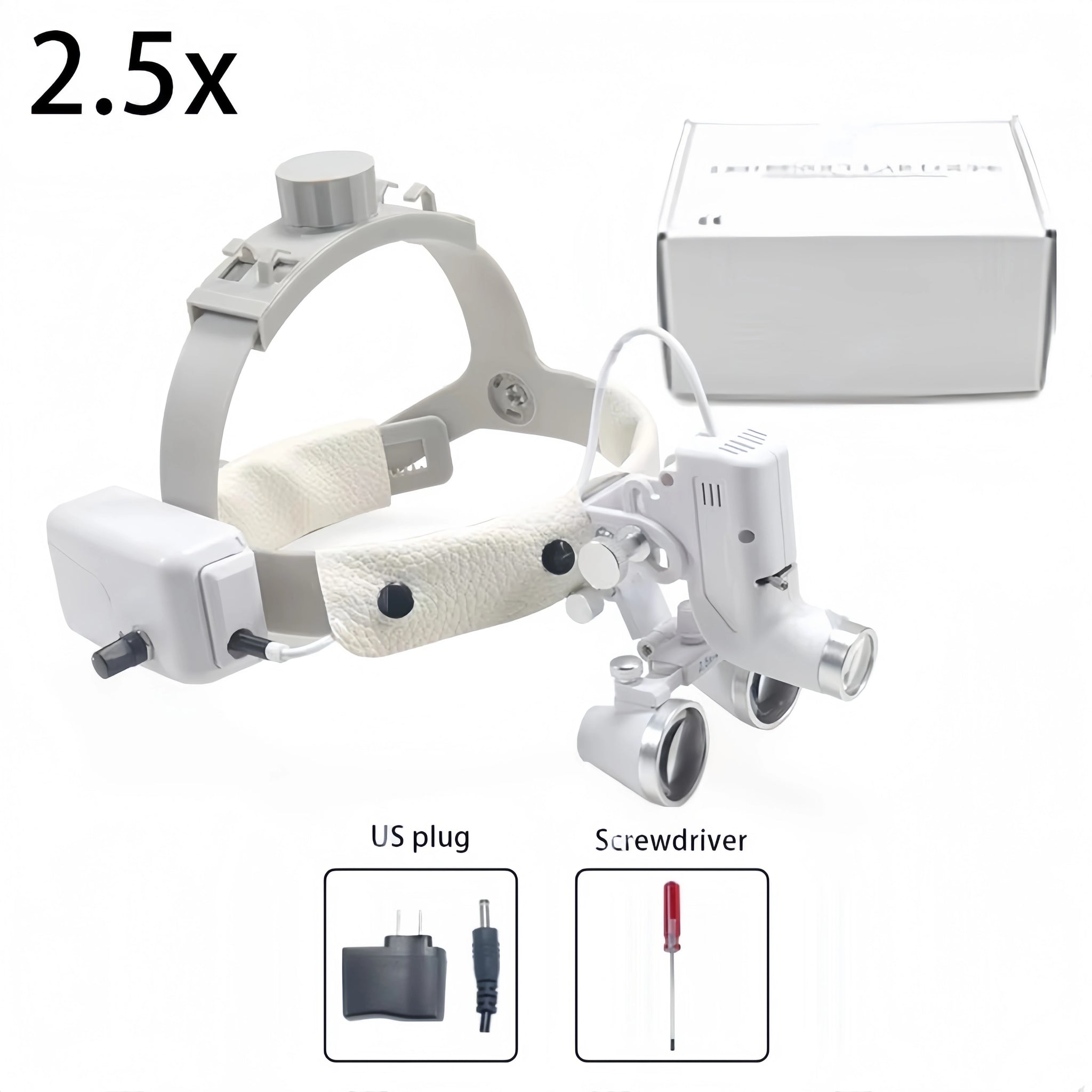 LED Dental LED Light Lamp Binocular Loupes Brightness Spot Adjustable Dental Lab 5W Headlamp for Surgical Headlight 2.5X 3.5X