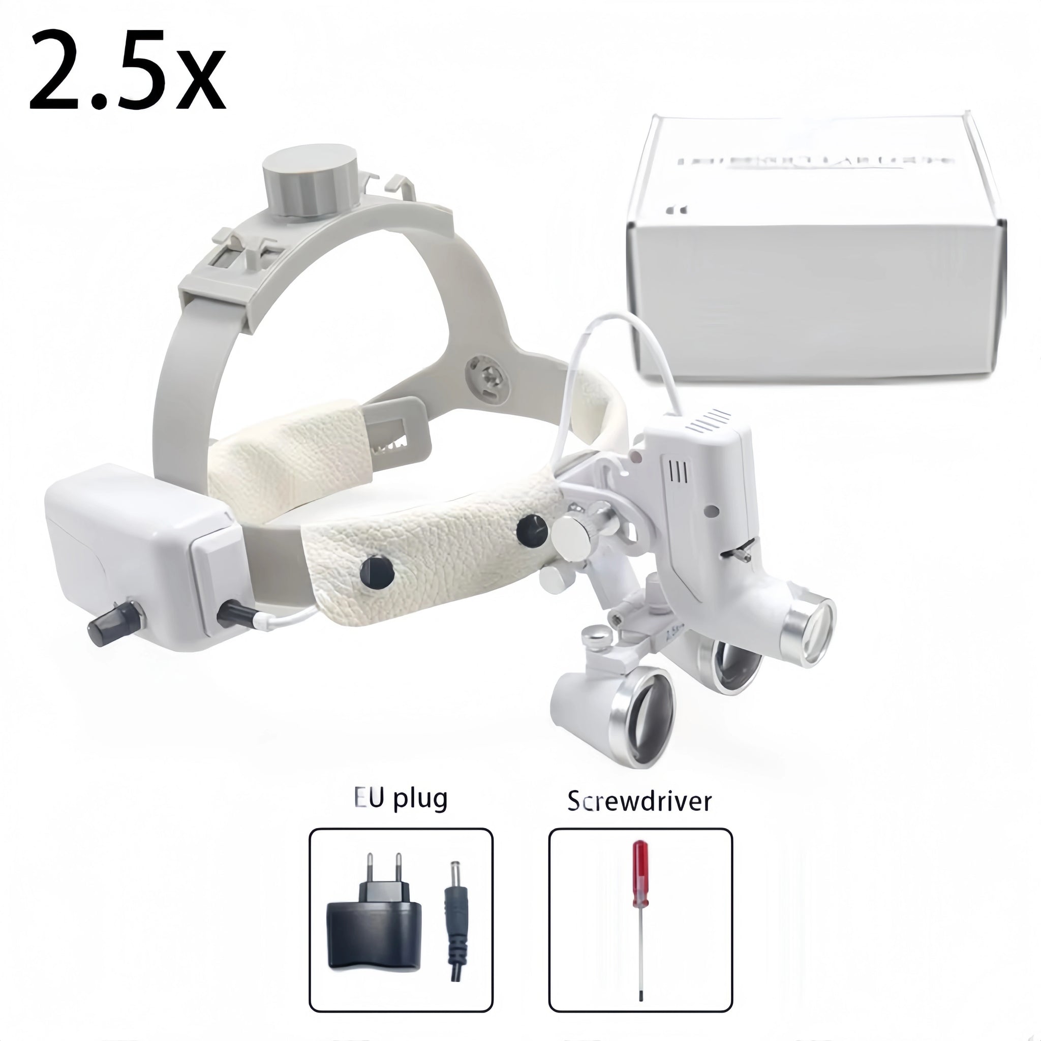 LED Dental LED Light Lamp Binocular Loupes Brightness Spot Adjustable Dental Lab 5W Headlamp for Surgical Headlight 2.5X 3.5X