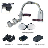Dental 2.5X 3.5X Loupe Magnification Binocular Surgery Surgical Magnifier with Headlight LED Light Dentist Medical Loupes Lamp
