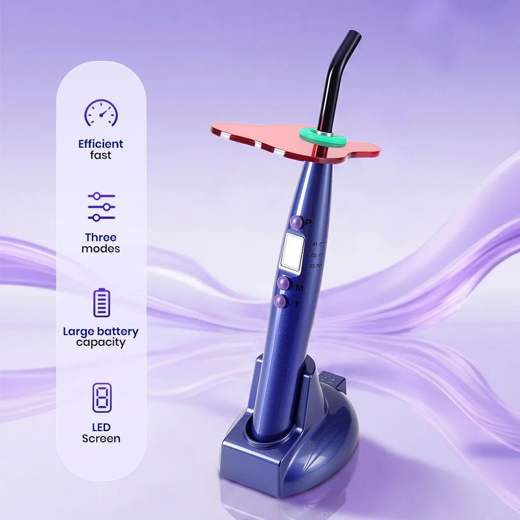 Dental LED Curing Light Wireless Blue Ray Curing Lamp 5W≥1200mw/c㎡ Wavelength 440-480nm Solidify Dentists Instrument