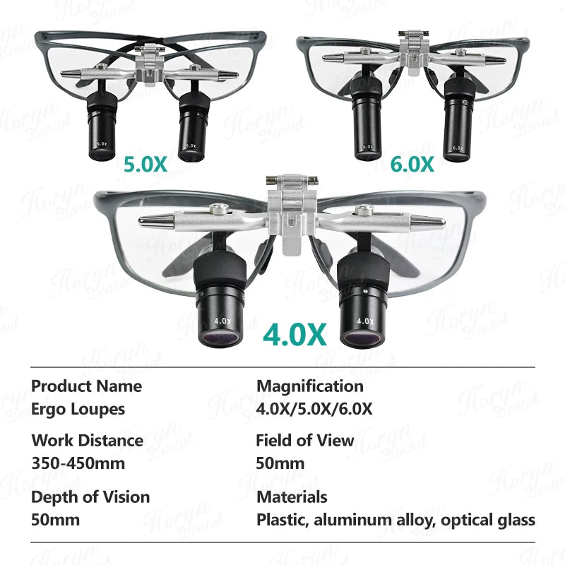 Dental 48 ° Ergo Loupes 4X 5X 6X Distance Surgical Magnifying Glasses Dentistry Loupe Prevent Lowering The Head