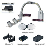 Dental 2.5X 3.5X Loupe Magnification Binocular Surgery Surgical Magnifier with Headlight LED Light Dentist Medical Loupes Lamp