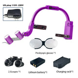 Dental 2.5X 3.5X Loupe Magnification Binocular Surgery Surgical Magnifier with Headlight LED Light Dentist Medical Loupes Lamp
