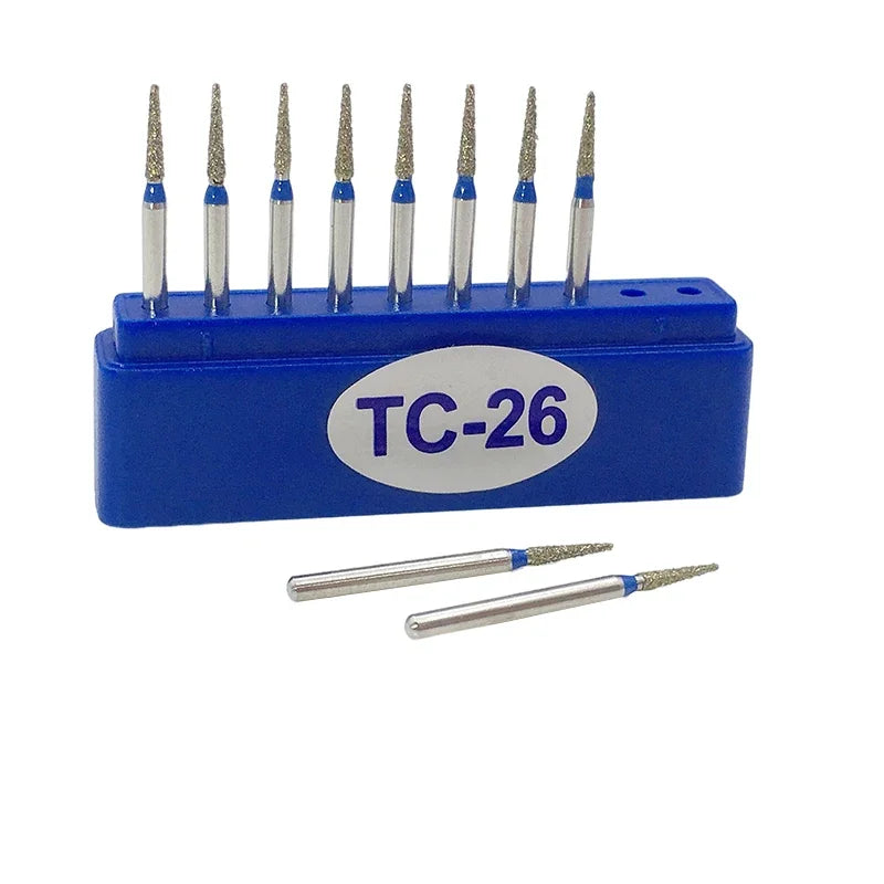 10pcs/Box Dental Diamond Burs Drill Dia-burs for High Speed Handpiece Polishing Tools TC-11F TC-11