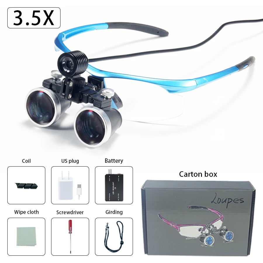 2.5x420mm Dental Loupes Dental Lab Medical Loupes Dental Magnifier Dentists Black