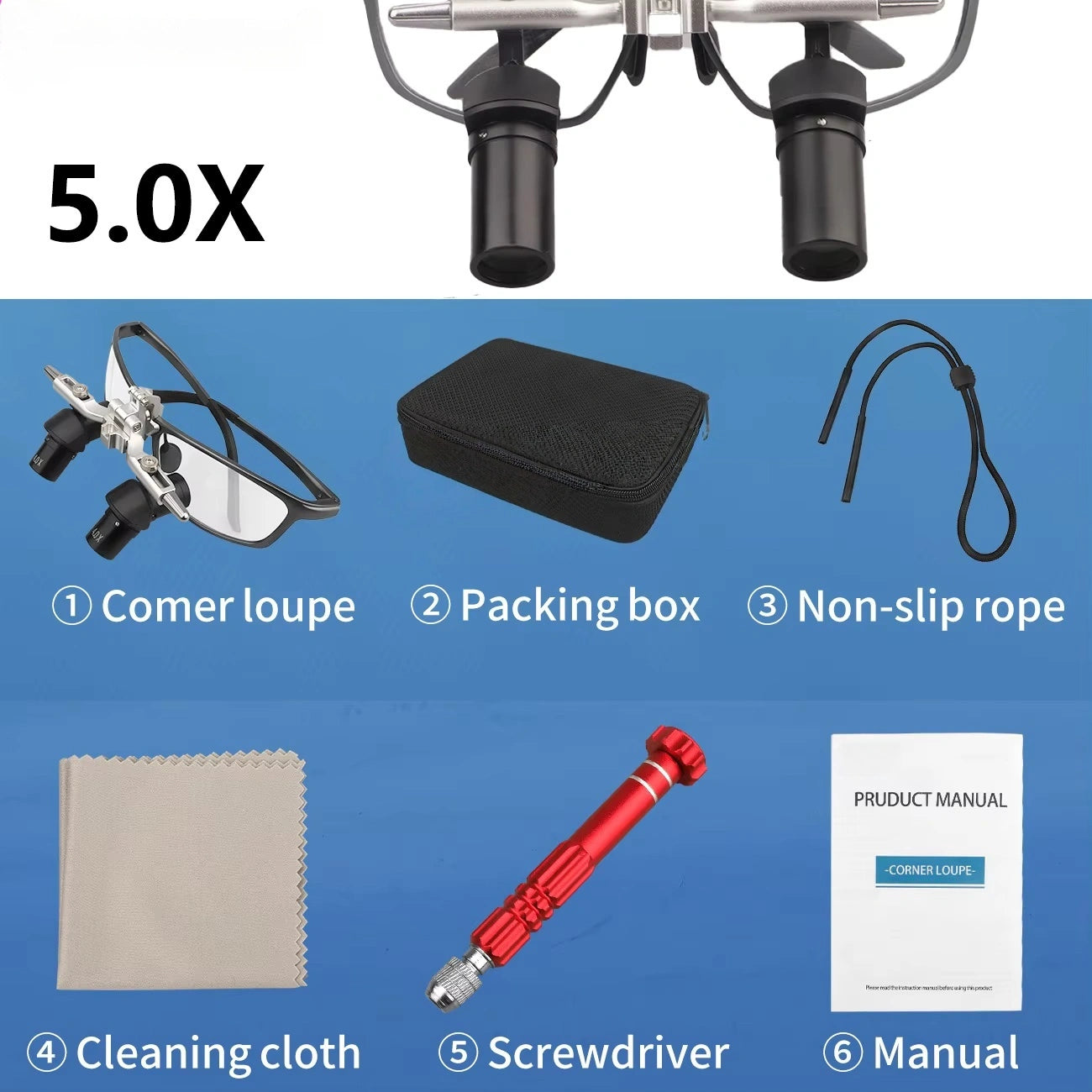 4X/5X Magnifier Dental 48 ° Ergo Optical Loupes For Oral Surgery Prevent Bending And Lowering The Head Dentistry Instrument