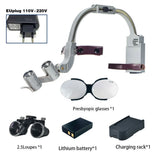 Dental 2.5X 3.5X Loupe Magnification Binocular Surgery Surgical Magnifier with Headlight LED Light Dentist Medical Loupes Lamp