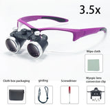 Dental Loupes 3.5x2.5x 320-420mm Goggles Lab Medical Magnifier Dentists Surgical Optical Lens Magnifying Glass Blue
