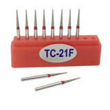 10pcs/Box Dental Diamond Burs Drill Dia-burs for High Speed Handpiece Polishing Tools TC-11F TC-11