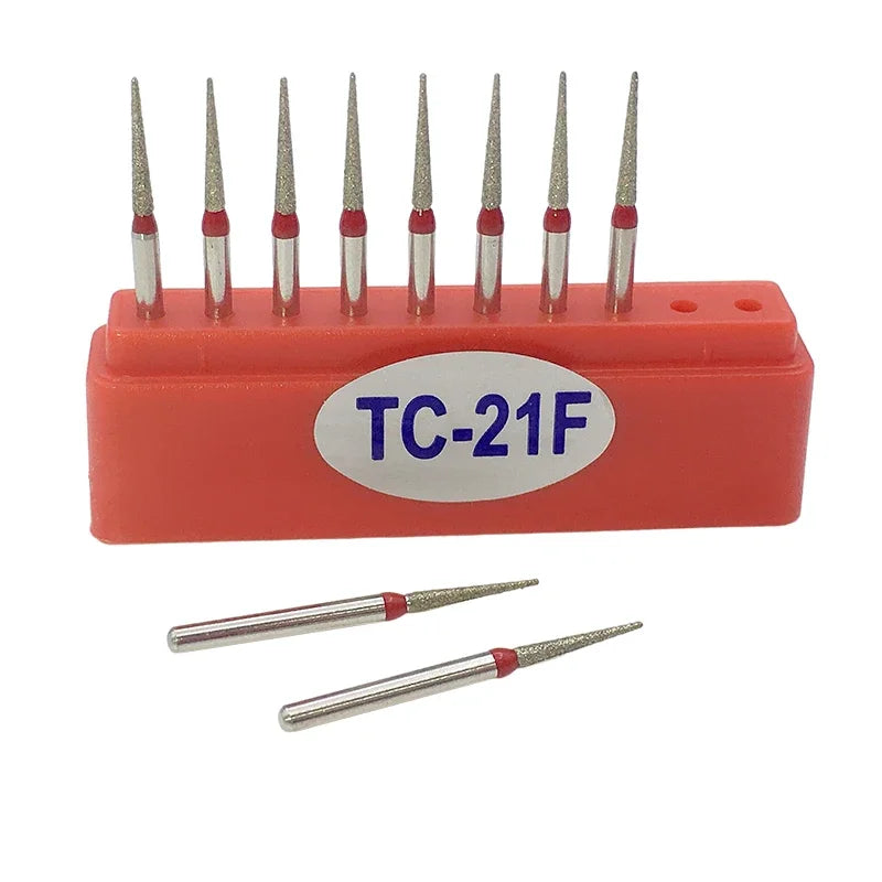 10pcs/Box Dental Diamond Burs Drill Dia-burs for High Speed Handpiece Polishing Tools TC-11F TC-11