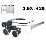 3.5X/2.5X with LED Magnifying Glass Binocular Dental Magnifying Glass Surgical Beauty Medical Magnifying Glass