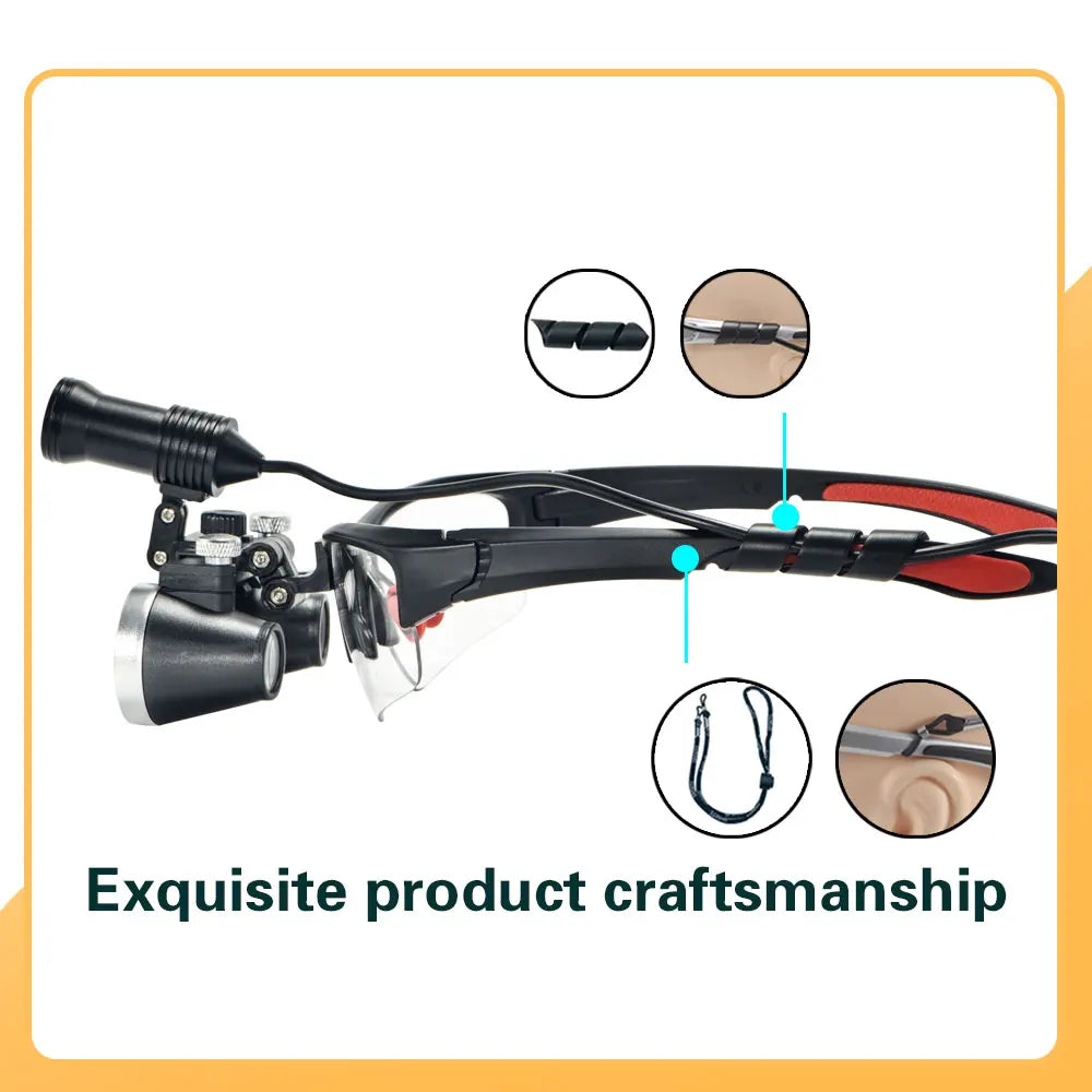 3.5X/2.5X with LED Magnifying Glass Binocular Dental Magnifying Glass Surgical Beauty Medical Magnifying Glass