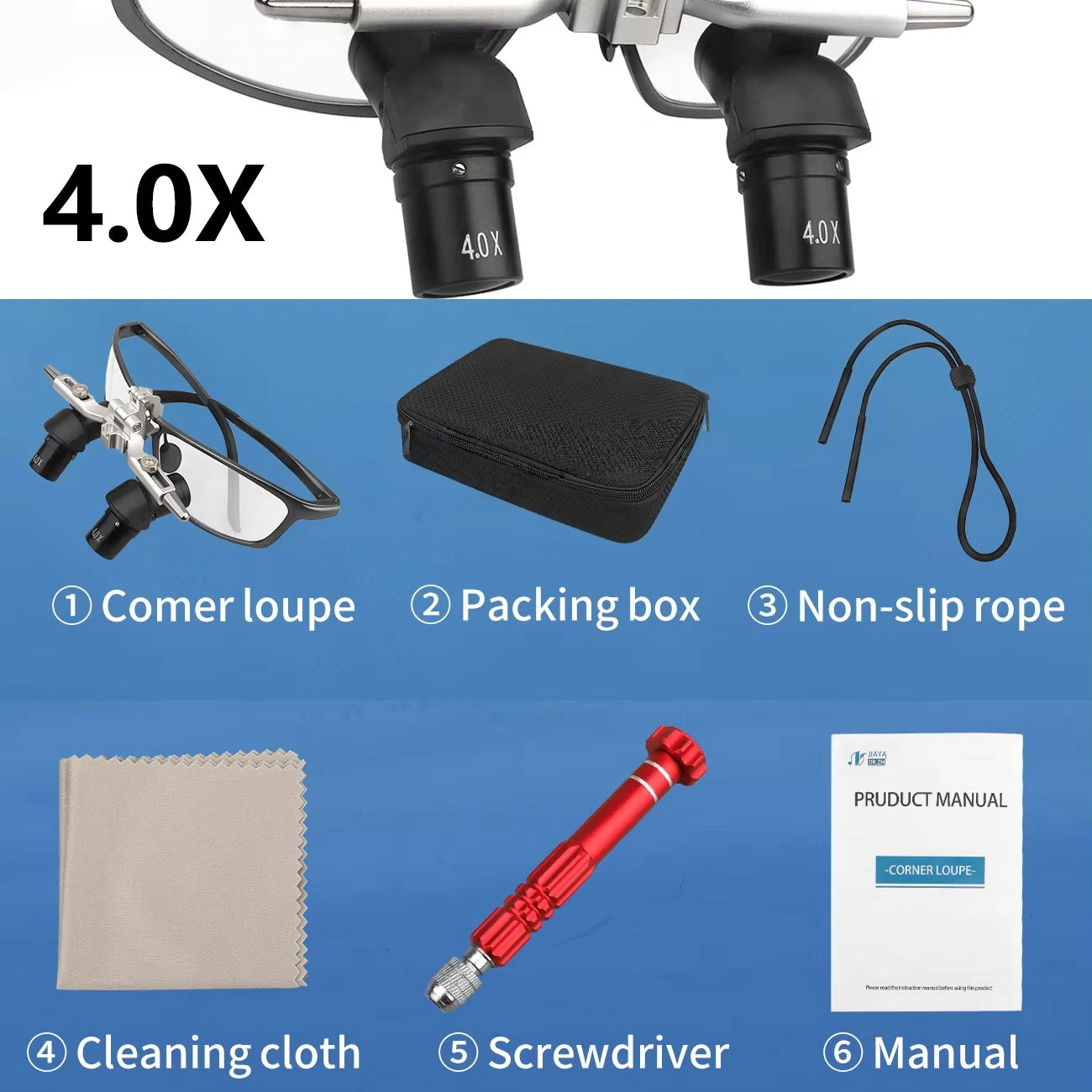 4X/5X Magnifier Dental 48 ° Ergo Optical Loupes For Oral Surgery Prevent Bending And Lowering The Head Dentistry Instrument
