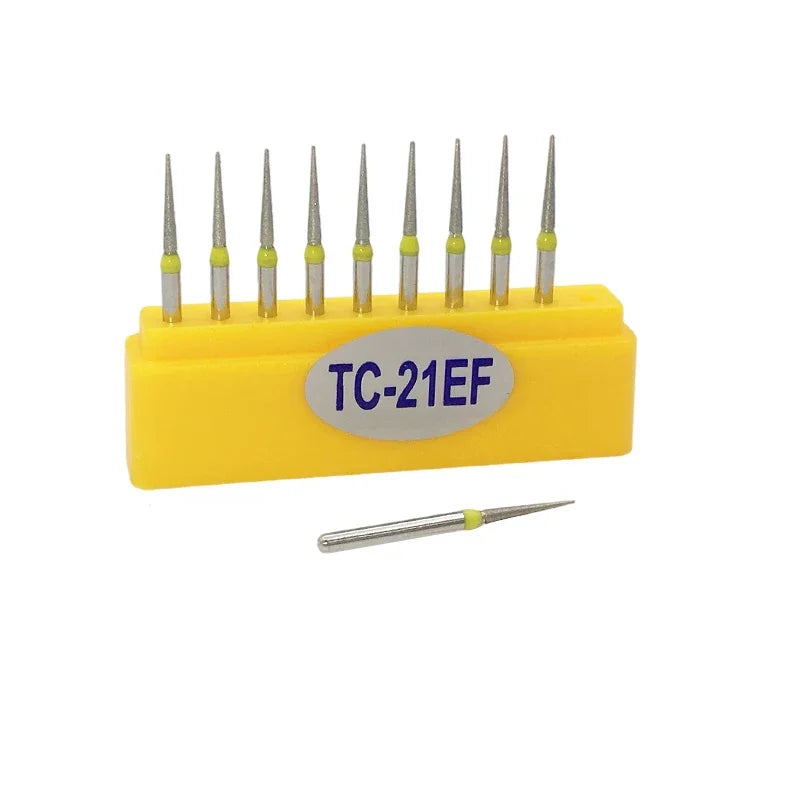 10pcs/Box Dental Diamond Burs Drill Dia-burs for High Speed Handpiece Polishing Tools TC-11F TC-11