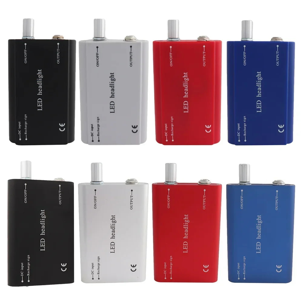 4 Colors Battery of Headlight Headlamp no Bulb for Dental Loupes Lab Medical Magnifier Magnification Binocular USB Belt-clip