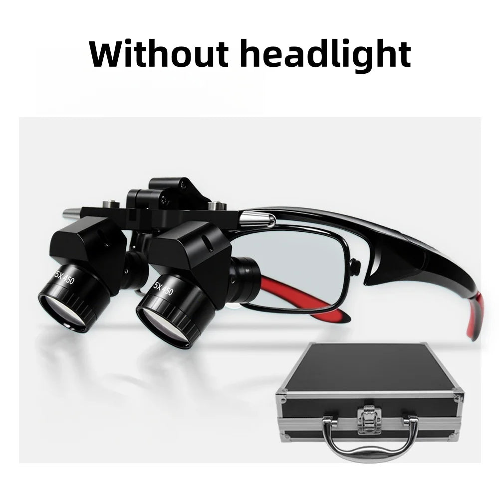 Dental Ergo Loupes 5X Medical Magnifying Glass 48° Optical Loupe Oral Surgery Portable Magnifier With Headlight Dental Equipment