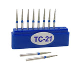 10pcs/Box Dental Diamond Burs Drill Dia-burs for High Speed Handpiece Polishing Tools TC-11F TC-11