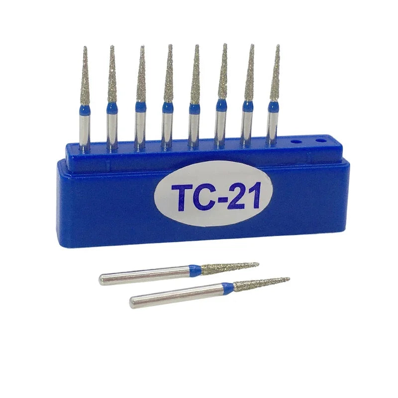 10pcs/Box Dental Diamond Burs Drill Dia-burs for High Speed Handpiece Polishing Tools TC-11F TC-11