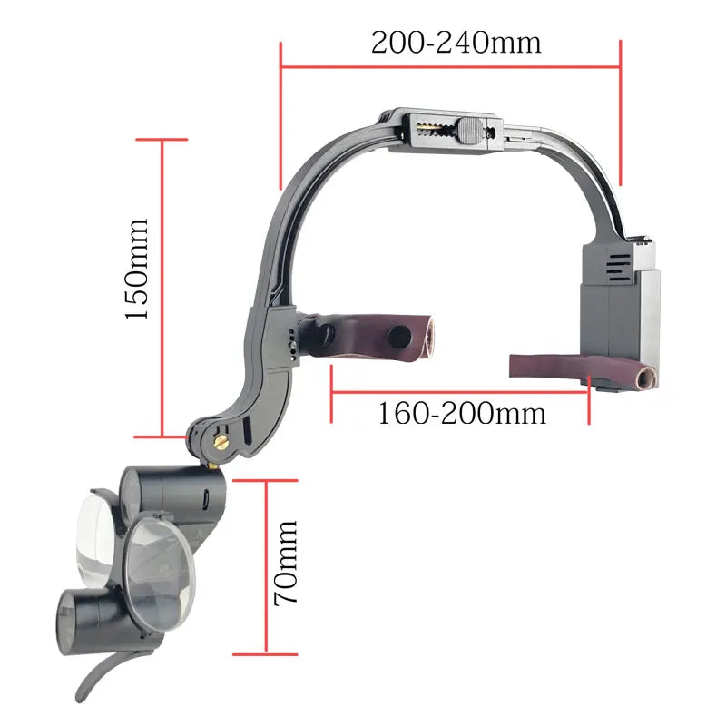 Dental 2.5X 3.5X Loupe Magnification Binocular Surgery Surgical Magnifier with Headlight LED Light Dentist Medical Loupes Lamp