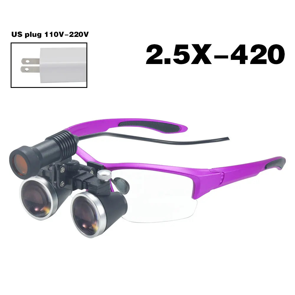 3.5X/2.5X with LED Magnifying Glass Binocular Dental Magnifying Glass Surgical Beauty Medical Magnifying Glass