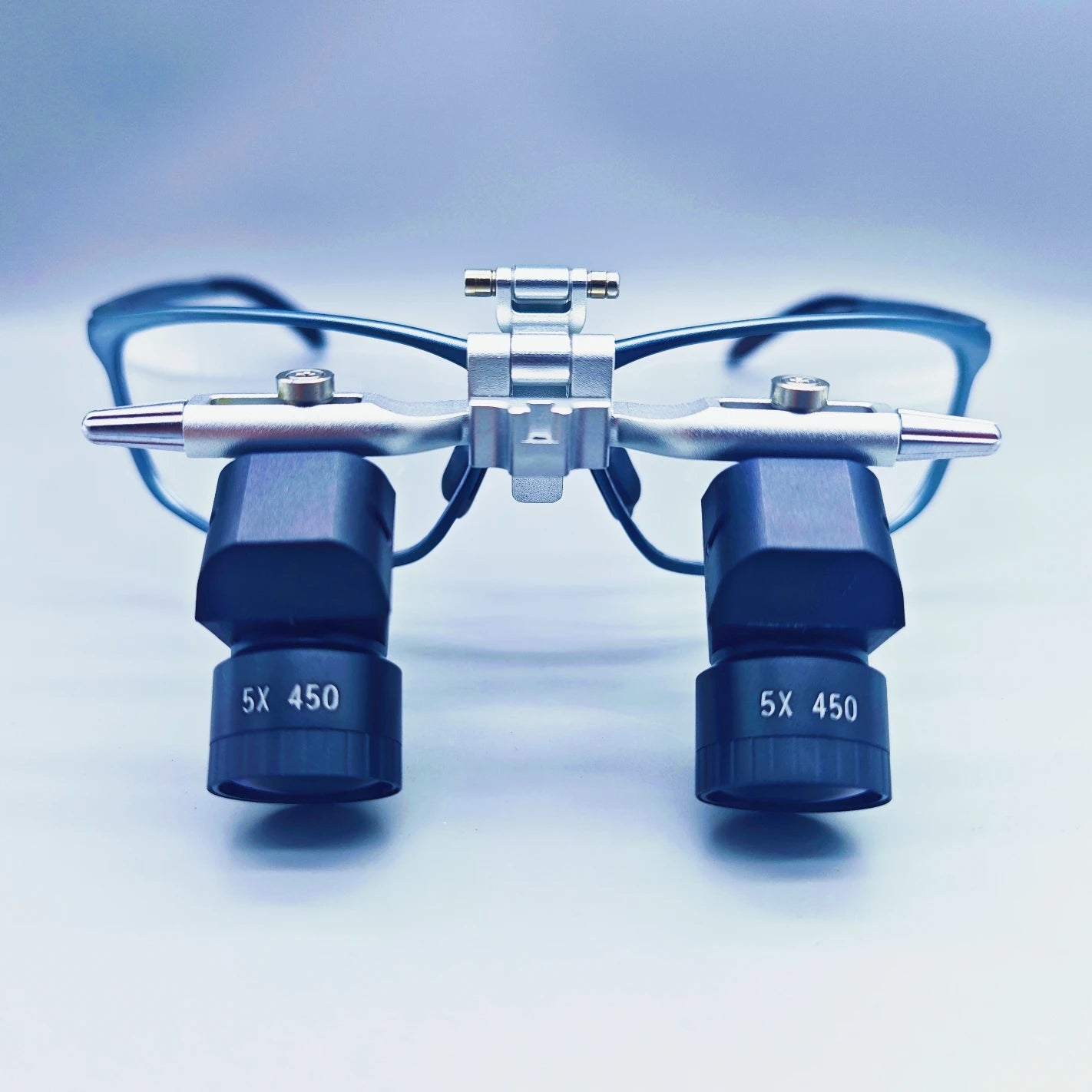 Ergo Loupes 5X Dental 48 °Working Distance 350-550mm Surgical Head Mounted Loupes, 5W LED Headlamp Adjustable PD Optical Loupes