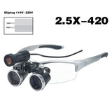 3.5X/2.5X with LED Magnifying Glass Binocular Dental Magnifying Glass Surgical Beauty Medical Magnifying Glass