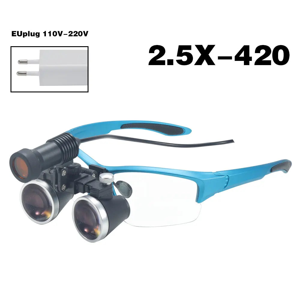 3.5X/2.5X with LED Magnifying Glass Binocular Dental Magnifying Glass Surgical Beauty Medical Magnifying Glass