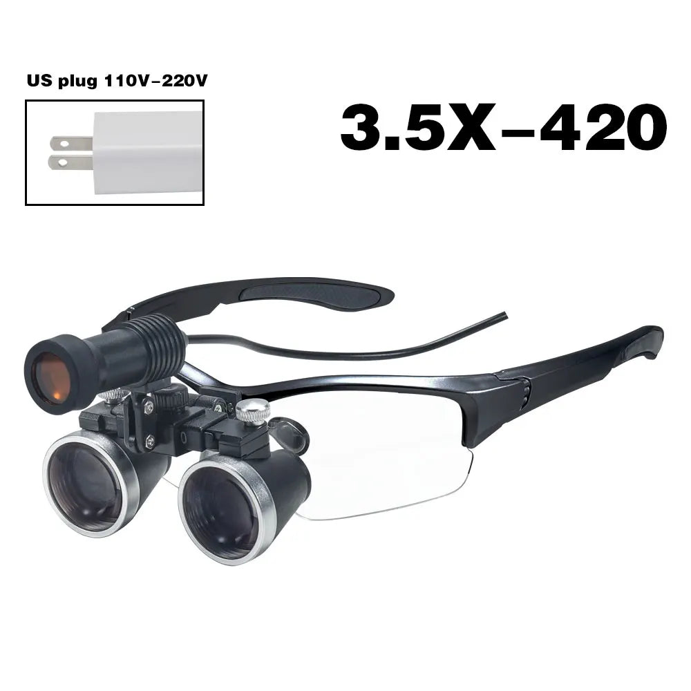 3.5X/2.5X with LED Magnifying Glass Binocular Dental Magnifying Glass Surgical Beauty Medical Magnifying Glass