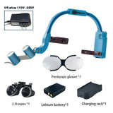 Dental 2.5X 3.5X Loupe Magnification Binocular Surgery Surgical Magnifier with Headlight LED Light Dentist Medical Loupes Lamp