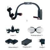 Dental 2.5X 3.5X Loupe Magnification Binocular Surgery Surgical Magnifier with Headlight LED Light Dentist Medical Loupes Lamp