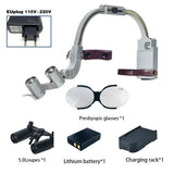 Dental 2.5X 3.5X Loupe Magnification Binocular Surgery Surgical Magnifier with Headlight LED Light Dentist Medical Loupes Lamp