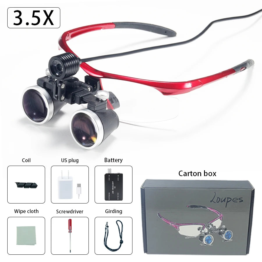 2.5x420mm Dental Loupes Dental Lab Medical Loupes Dental Magnifier Dentists Black