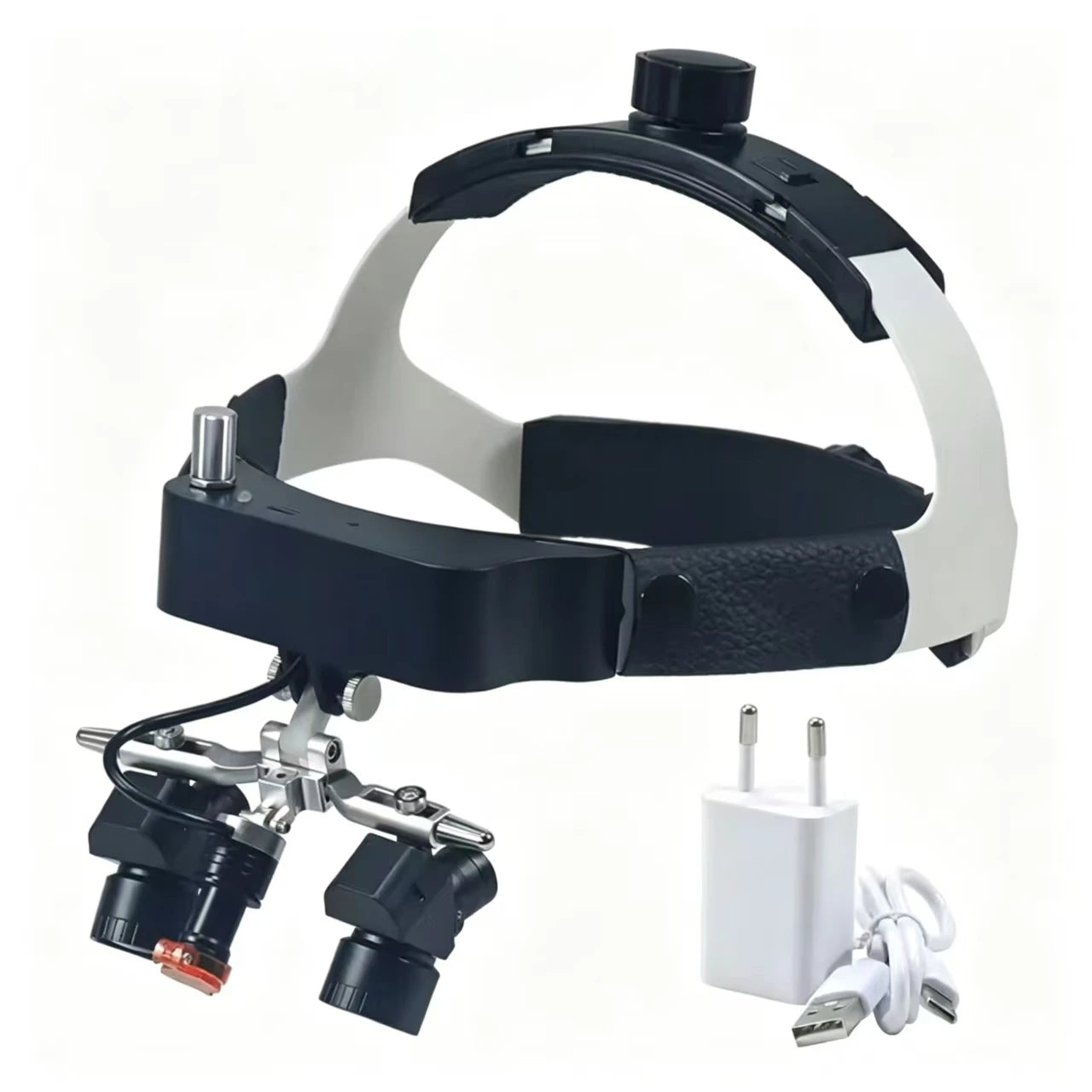 Ergo Loupe Head mounted Dental Magnifier 48 ° Angle Zoom Magnifier 5W LED Spotlight Oral Surgery Special Tool