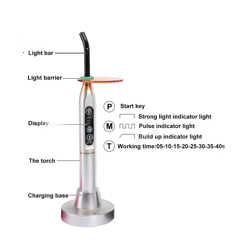Dental Light Curing Machine Oral Photopolymerization Lamp Teeth Whitening Resin Wireless Filling Tooth Dental Equipment