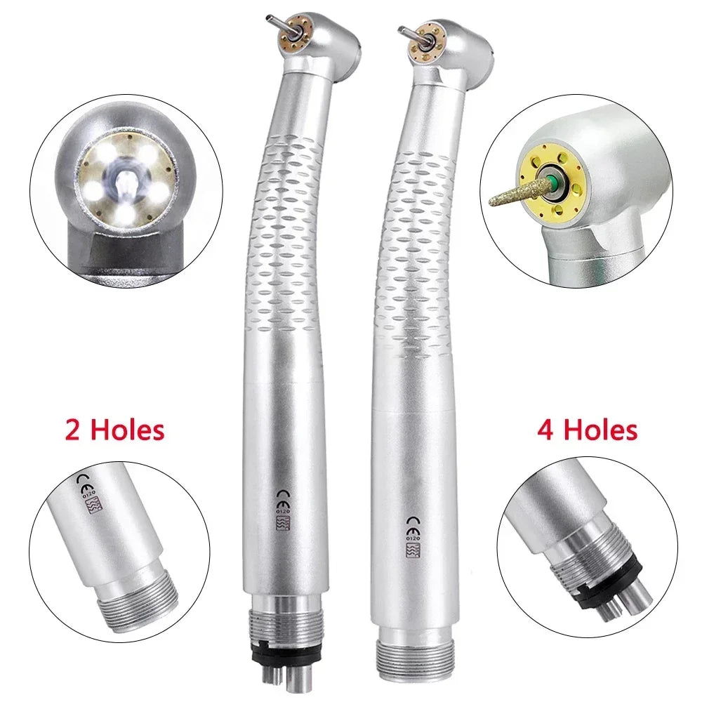 Dental High Speed 5 LED Handpiece Dentist Tips E-Generator Air Turbine B2 M4 Push Button 5 Water Spray Ceramic Rotor Tools