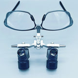Ergo Loupes 5X Dental 48 °Working Distance 350-550mm Surgical Head Mounted Loupes, 5W LED Headlamp Adjustable PD Optical Loupes