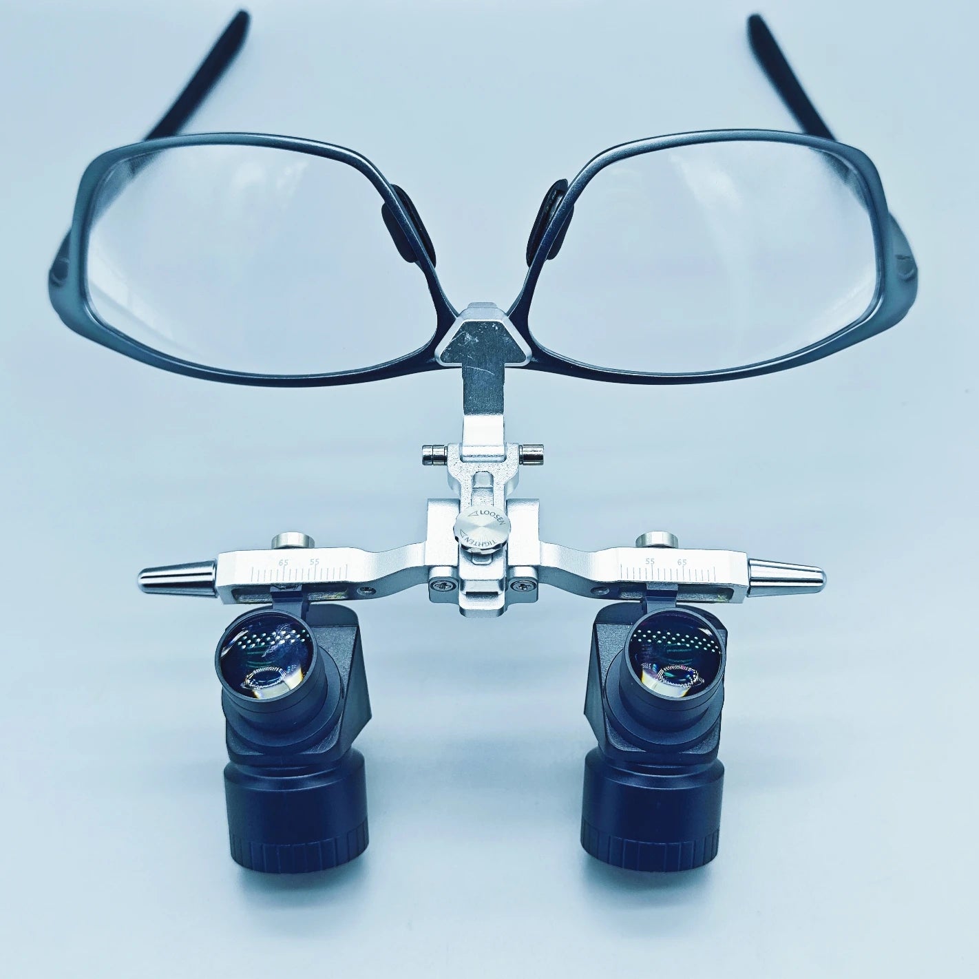 Ergo Loupes 5X Dental 48 °Working Distance 350-550mm Surgical Head Mounted Loupes, 5W LED Headlamp Adjustable PD Optical Loupes
