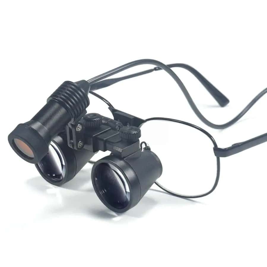 Dental Loupe With Lamp 2.5x 3.5x Magnification Metal Frame  Lab Medical Magnifier with Fabric Box for Dentists Focus