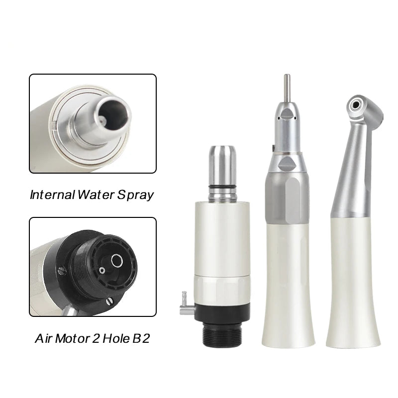 FX Dental Low Speed Handpiece External Push Button Single Water Spray Contra Angle 2/4 Holes Air Motor Dental Equipment Supplies