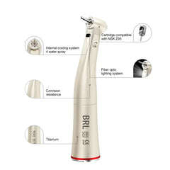 Dental 1:5 Increasing Electric Fiber Optic Contra Angle Handpiece Internal Four Way Spray