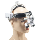 Dental Head-Mounted Binocular Magnifier with Adjustable Light Spot Size Lamp Dental Headlamp with Magnification for Precision Wo