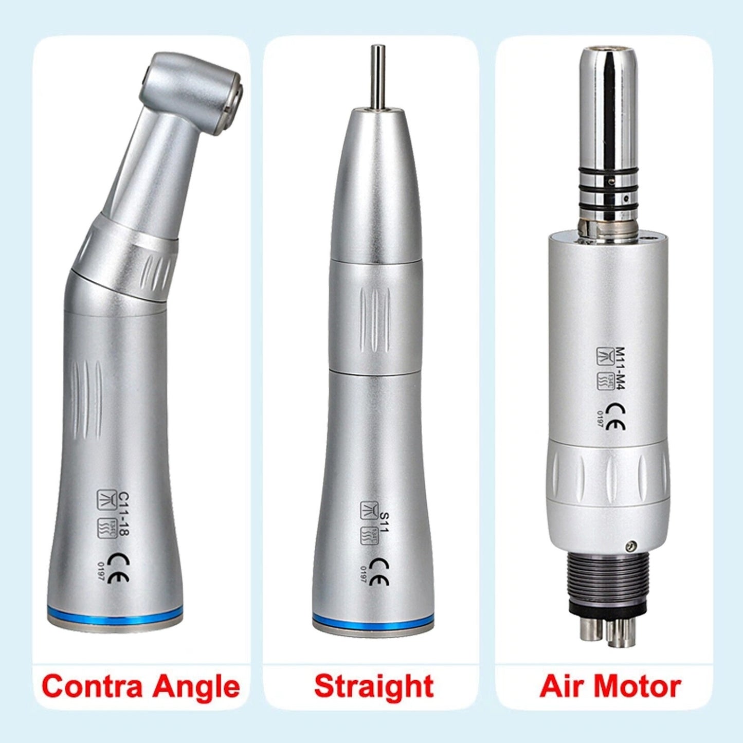 Dental Slow Speed Handpiece Inner Water Contra Angle/ Straight/ Air Motor 2/4-Hole