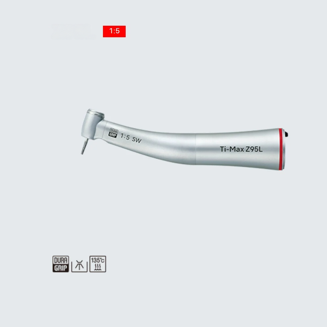 1:5 Increasing Speed Contra Angle Handpiece Inner Water Push Button Red Ring Dental micromotor LED Quattro Spray