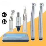 Dental LED Handpiece Kit Student Set with Light High Speed & External Waterway Low Speed Dental Tools Air Turbine 2/4 Hole